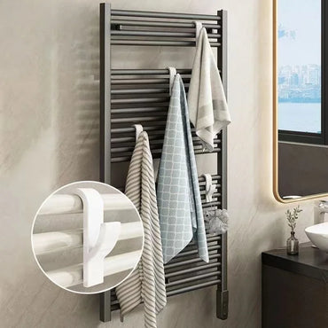 Radiator Towel Hooks for Heated Rails – 2-Pack or 6-Pack Plastic Hangers for Towels, Clothes & Scarves