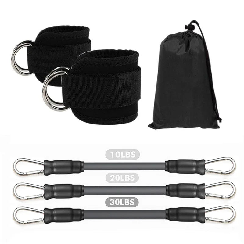 Ankle Strap Resistance Band Set - Adjustable Elastic Ankle Weights for Glutes & Legs, Home & Gym (Men & Women)