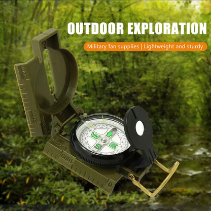 Portable Lensatic Compass – Phosphorescent Handheld Navigation Compass for Hiking, Camping & Survival