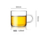Set of 6 Borosilicate Glass Coffee Cups with Handles — 100ml (3.4 fl oz) & 120ml (4.1 fl oz) Heat-Resistant Clear Teaware