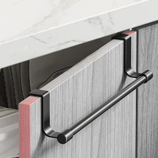 Stainless Steel Over-Cabinet Towel Bar - No-Drill Over-Door Towel Rack for Kitchen & Bathroom (9.4"/24 cm, 14.2"/36 cm)