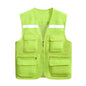 Stylish Vest Coat Breathable Cargo Vest Mesh Stitching Reflective Night Safety Waistcoat  Safe