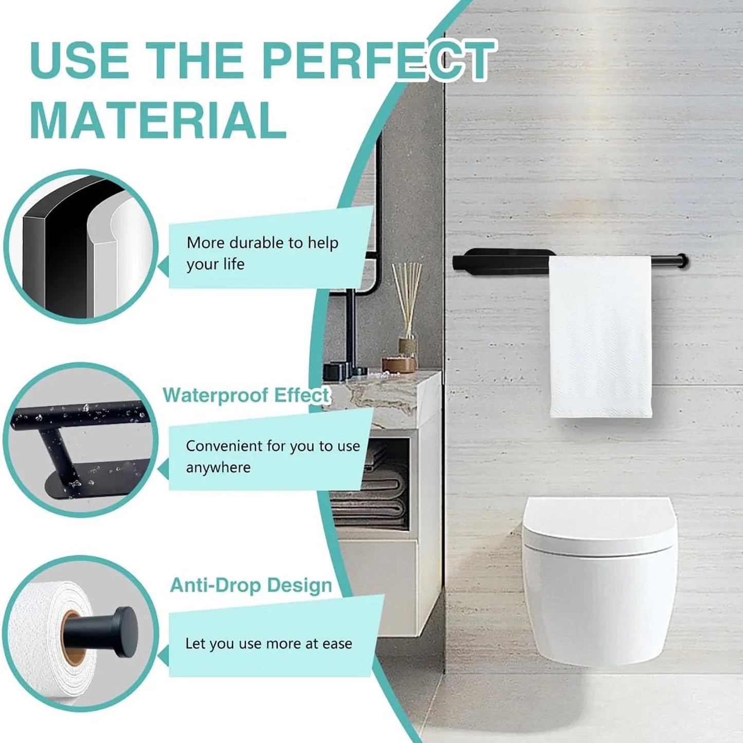 Adhesive Kitchen Paper Towel Holder – Tissue Hanger & Napkin Rack