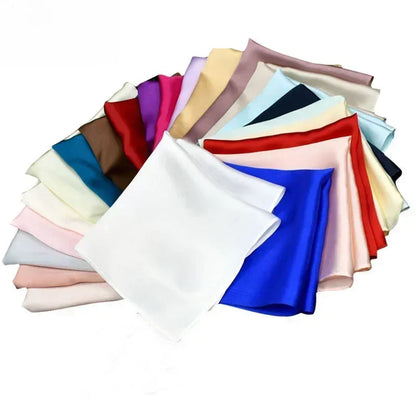 100% Mulberry Silk Men's Pocket Square 35cm (13.8in) Solid Tatting Handkerchief