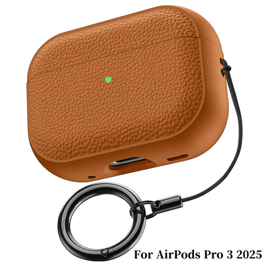Soft TPU & PU Leather AirPods Case with Lanyard - Shockproof Protective Cover for AirPods 1/2/3/4 & Pro Series