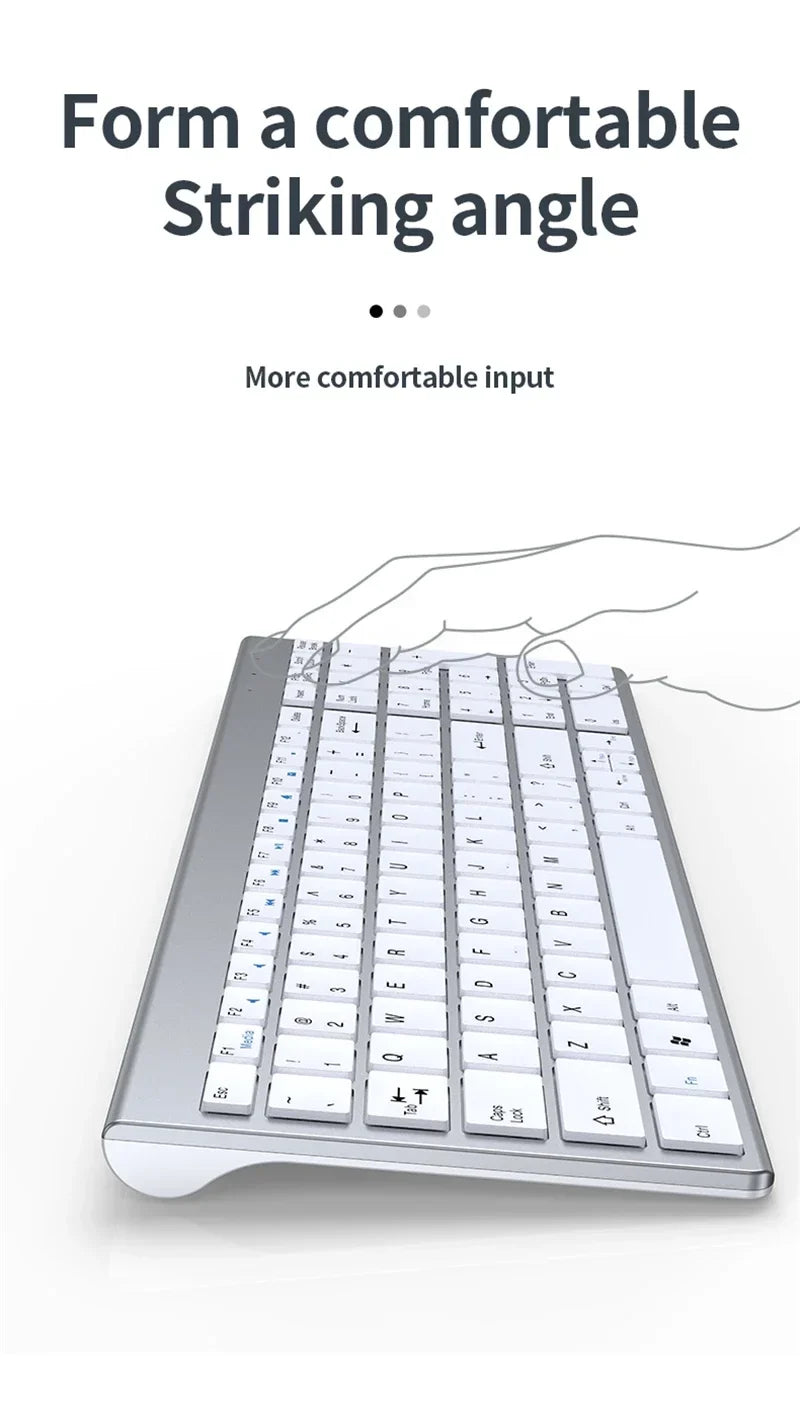 Wireless Keyboard and Mouse Combo Bluetooth 5.0 & 2.4G Rechargeable Multimedia Keyboard Mouse Set for Laptop PC TV iPad Android