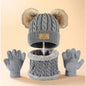 3pc 2-12Y Autumn and Winter Children's Hats and neck Gloves Set, cute, comfortable and warm, hats for boys and girls