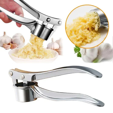 Stainless Steel Garlic Press - Handheld Garlic Crusher & Ginger Mincer for Kitchen