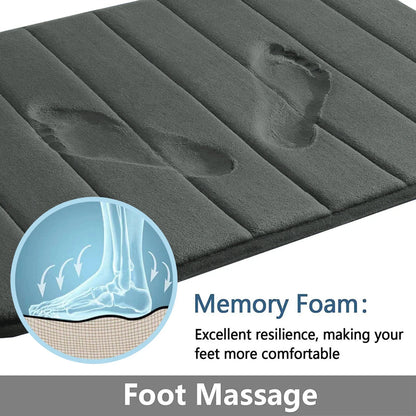 Super Absorbent Memory Foam Bath Mat – Non-Slip Bathroom Rug