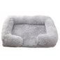 Square Plush Dog Bed with Memory Foam – Thickened Winter Pet Sofa Bed with Removable Cover (S/M/L/XL)