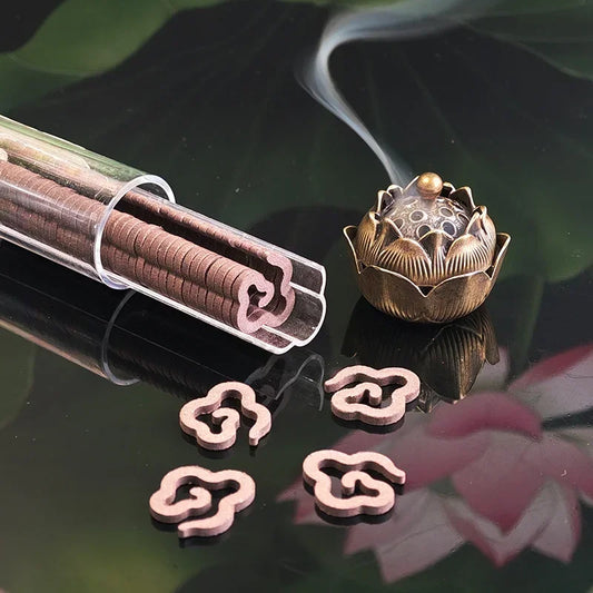 Auspicious Cloud Alloy Incense Burner with 42-Pack Agarwood & Sandalwood Fragrance Tablets Non-Stick Aromatherapy Pan