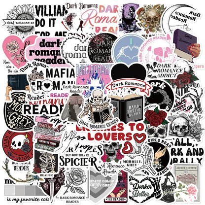 10/30/50pcs Cool Gothic Dark Romance Reader Stickers Decals Laptop Phone Suitcase Fridge Skateboard Waterproof Sticker Kids Toys