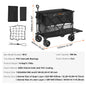 Collapsible Folding Wagon Cart — All-Terrain Beach & Camping Utility Wagon with Drink Holder & Storage Pockets