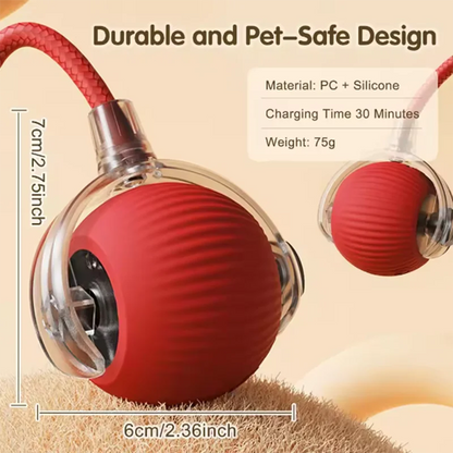 Interactive Smart Cat Toy Ball - USB Rechargeable Automatic Rolling Pet Toy with Obstacle Avoidance & Long Battery Life