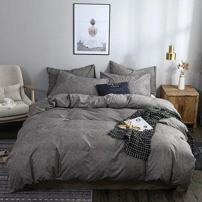 Microfiber Duvet Cover Set – Solid Color 2/3‑Piece Bedding with Pillowcases (Twin/Full/Queen/King/EU)