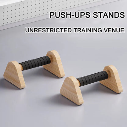 Solid Beech Wood Foldable Push-Up & Dip Stand — Portable Russian Parallel Bars for Home Gym Strength Training