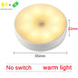 USB Rechargeable Motion Sensor LED Night Light – PIR Closet Under-Cabinet Stairway Lamp, Warm/Cold White