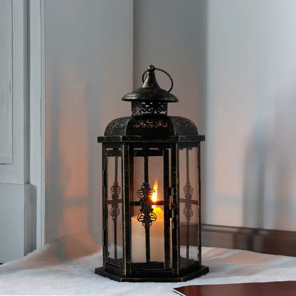 Vintage Nordic Metal Hanging Candle Lantern – Indoor & Outdoor Decor