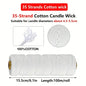 100 m (328 ft) Cotton Candle Wick Roll – Eco-Friendly Square Braided Wicks for DIY Candle Making & Handmade Candles