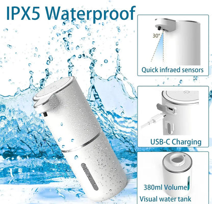 Automatic Foam Soap Dispenser Touchless Infrared Sensor USB Rechargeable — Hands-Free for Bathroom & Kitchen