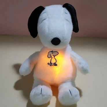 Glowing Breathing Snoopy Plush Sleep Aid Calming Stuffed Animal for Babies & Kids Bedtime Gift