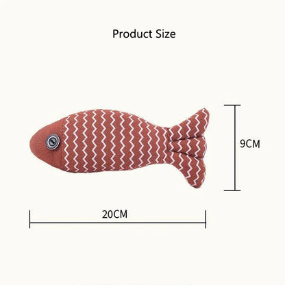 Burlap Fish Cat Toy — Interactive Chew-Resistant Teeth-Cleaning Fish Toy for Cats