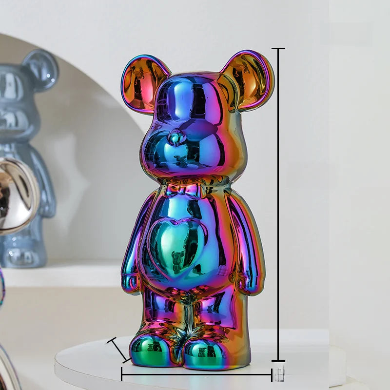 17/27/cm Aesthetic Bear brick Ceramic Staute Teddy Bear decor action figure Sculptures Ornament for room Home Decoration Crafts