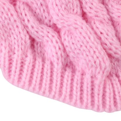 Small Dog Sweater Knit Pullover Warm Autumn Winter Cable Twist Solid Pet Coat