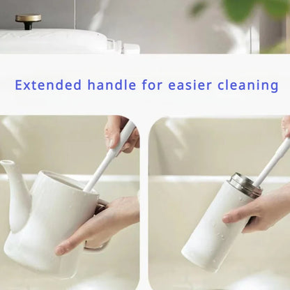 Foldable 360° Silicone Bottle & Cup Brush with Long Handle – Reusable Cleaner