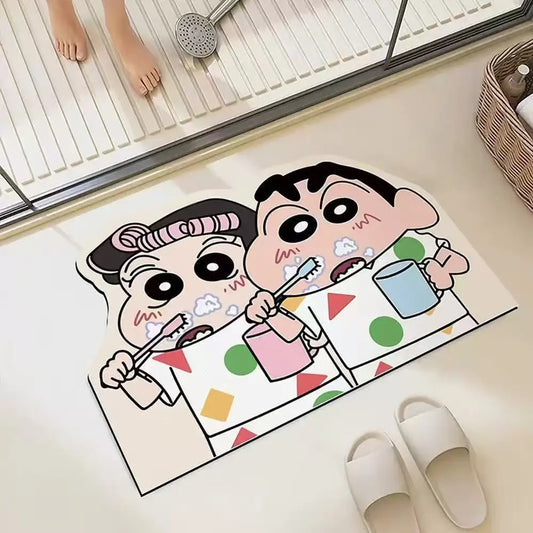 Quick-Drying Absorbent Bath Mat – Soft Cartoon Anime Bathroom Rug, Water-Absorbent Home Gift