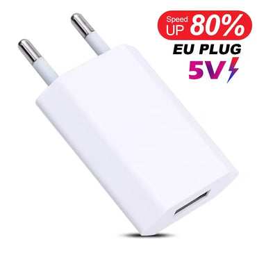 EU Plug USB Wall Charger 5V 1A Travel Adapter, Universal Smartphone USB Charger, 1-5 Pack