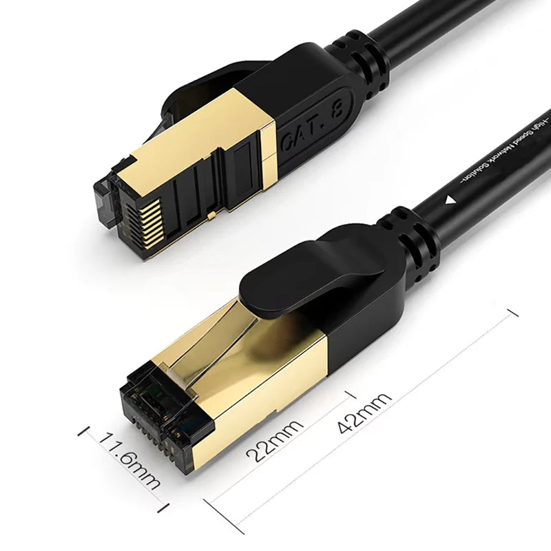 DIXSG CAT 6A Shielded Ethernet Patch Cable - RJ-45, 10 Gbps, 500MHz, CE Certified - 6m or 12m