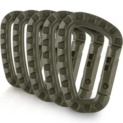 Tactical Carabiner D-Ring Clips for Backpack & Keychain - 1-10 Pack