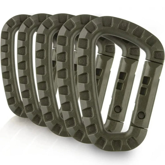 Tactical Carabiner D-Ring Clips for Backpack & Keychain - 1-10 Pack