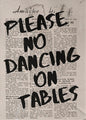 Typography Art Poster PLEASE DO NOT DANCING ON THE TABLE 70s Wall Print Trendy Quote Prints Retro Trippy Wall Art Canvas Poster