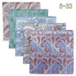 5-Pack Men's Microfiber Pocket Squares 12.6 in (32 cm) - Jacquard Woven Wedding & Formal Handkerchiefs, Assorted Patterns