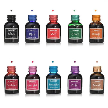 Fountain Pen Ink Refill Bottles – Universal Black & Color Options (20/30/50/75 ml | 0.68–2.54 fl oz)