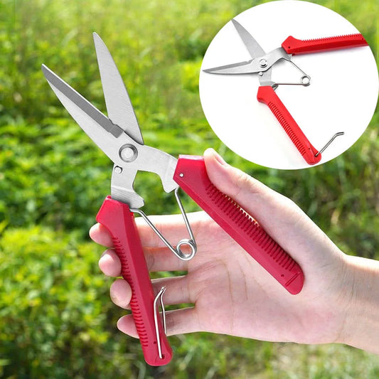 190mm (7.5 in) Straight Pruning Shears Stainless Steel Non-Slip Handle Garden Scissors for Bonsai & Fruit Trees