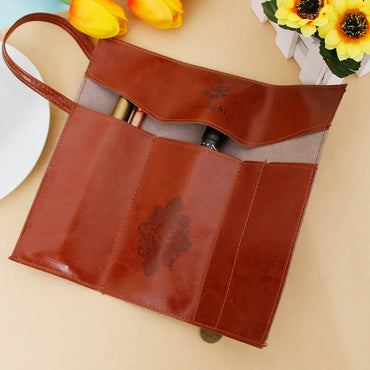 1Pcs Vintage Retro UP Leather Roll Pencil Case Twilight Saga Cosmetic Roll Bag for Women Gifts Stationery Brush Makeup Supplies