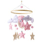 Crib Mobile Rattle Wooden Baby Bell with Felt Cartoon Bear Toys