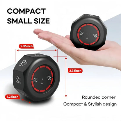 Mini Digital Gravity Flip Timer 1-90 Minute Countdown — LCD Flip Timer for Kitchen, Cooking, Pomodoro, Study & Work