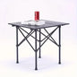 Portable Stainless Steel Folding Camping Table - Compact Thickened Outdoor BBQ Picnic Table