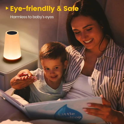 13-Color RGB Touch Night Light - Remote Dimmable USB Rechargeable Bedside & Table Lamp