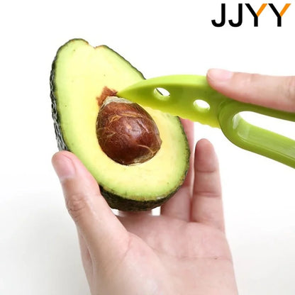 3-in-1 Avocado Slicer Corer Peeler – Plastic Fruit & Vegetable Cutter with Pitter