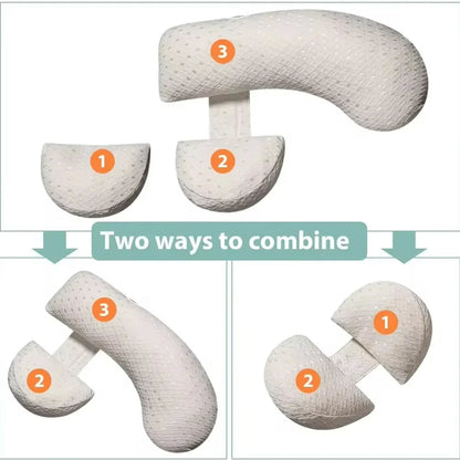 Multifunctional Pregnancy Pillow - Maternity Sleeping & Breastfeeding Support, Removable Washable Cover