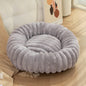 Large Round Pet Bed – Washable Faux Fur Dog & Cat Sofa, All-Season Cozy Plush