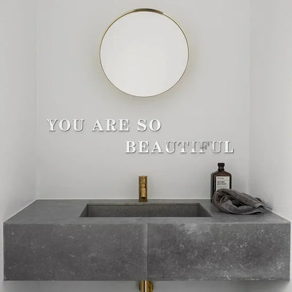 Acrylic Mirror Wall Decal 26 English Letters Personalized DIY Wallpaper Bedroom Bathroom Restaurant Decal Home Decoration