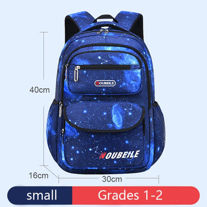 Starry Sky Kids Backpack - Waterproof School Bag for Boys & Girls, Polyester Book Bag
