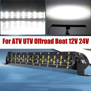 6D Lens Dual-Row LED Light Bar - Spot & Flood Combo, 8in (20cm) / 14in (36cm) / 20in (51cm), 36W/72W/120W, 12V-24V Off-Road Work Light for Truck ATV SUV