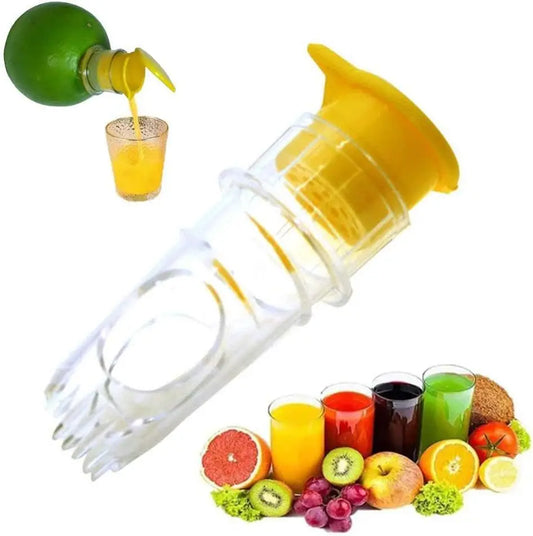 Portable Mini Manual Citrus Juicer - Handheld Lemon, Lime & Orange Squeezer (3.15 x 1.38 in / 8 x 3.5 cm)